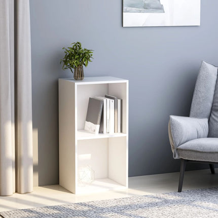 2-Tier Book Cabinet White 15.7