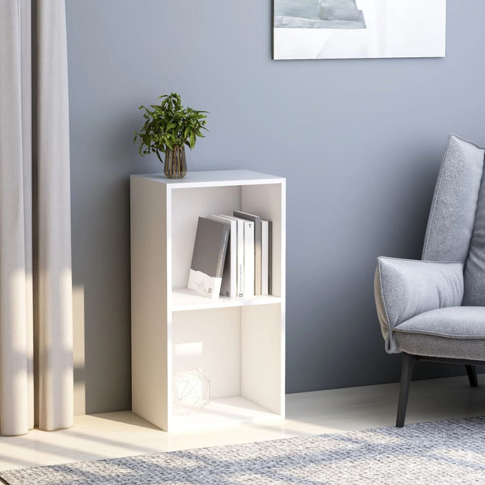 2-Tier Book Cabinet White 15.7