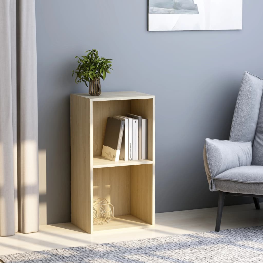 2-Tier Book Cabinet White 15.7