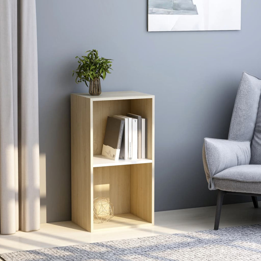 2-Tier Book Cabinet White 15.7