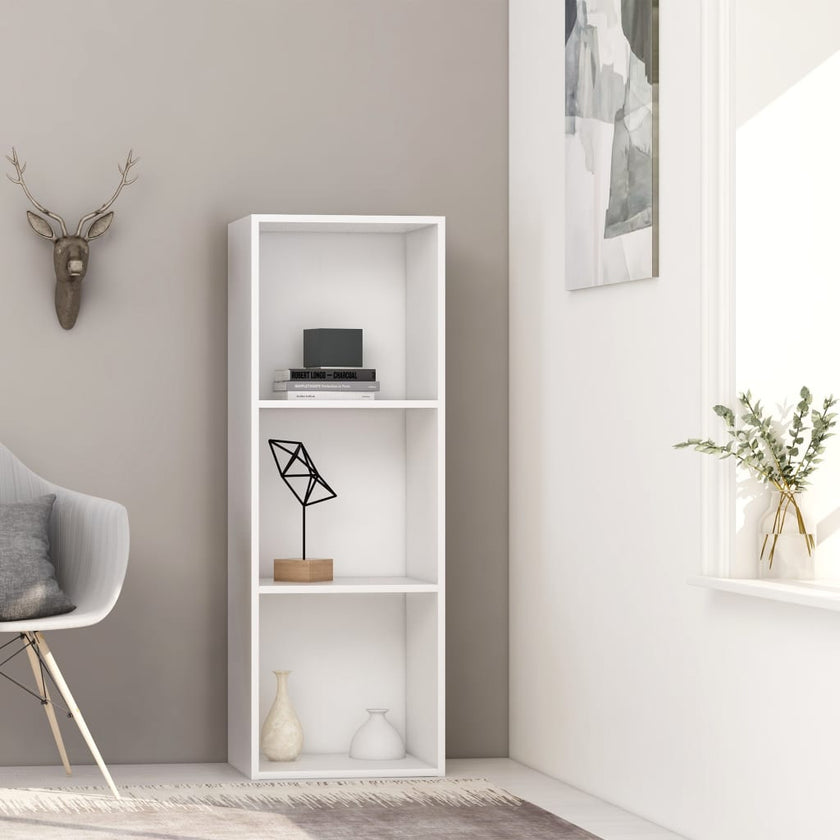 2-Tier Book Cabinet White 15.7