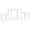 Garden Table with 2 Benches Plastic White