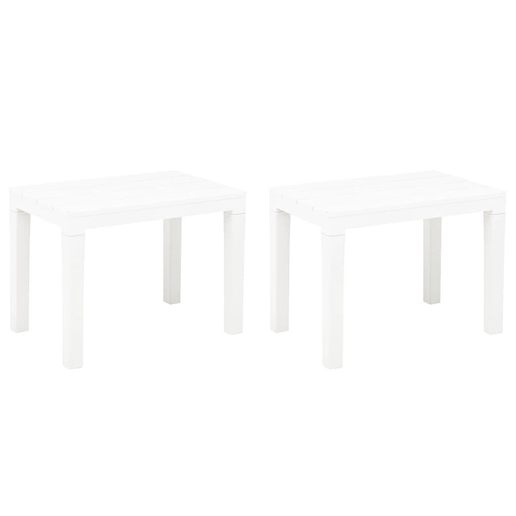 Garden Benches 2 pcs White Plastic