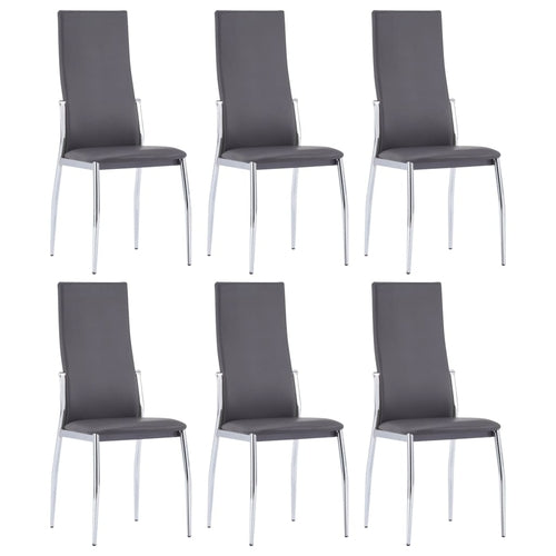 Dining Chairs 6 pcs Gray Faux Leather