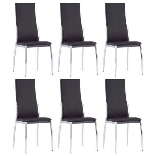 Dining Chairs 6 pcs Gray Faux Leather