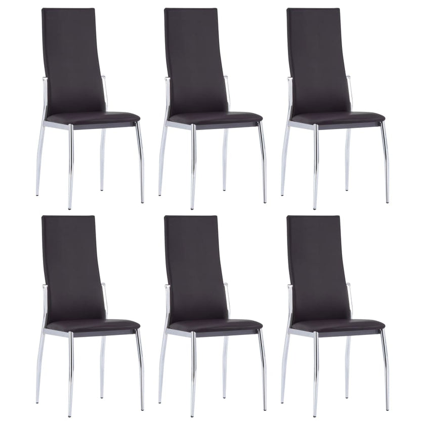 Dining Chairs 6 pcs Gray Faux Leather