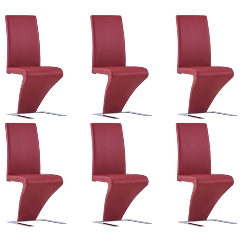 Dining Chairs with Zigzag Shape 4 pcs Gray Faux Leather