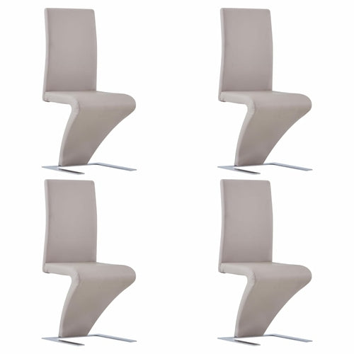 Dining Chairs with Zigzag Shape 4 pcs Gray Faux Leather