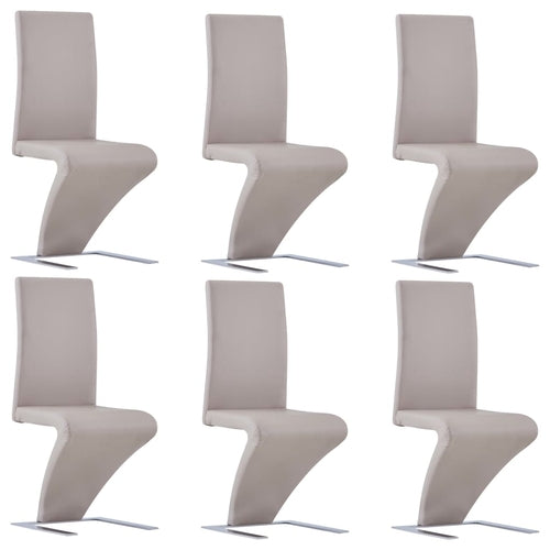Dining Chairs with Zigzag Shape 4 pcs Gray Faux Leather