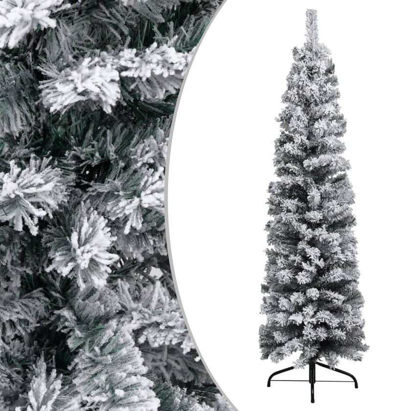 Slim Artificial Christmas Tree with Stand Green 59.1