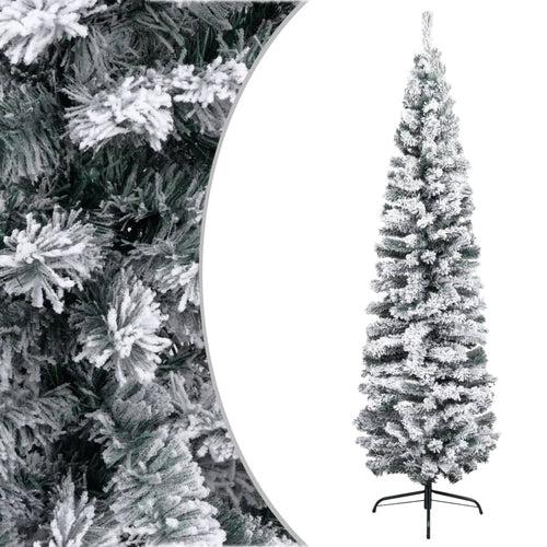 Slim Artificial Christmas Tree with Stand Green 59.1
