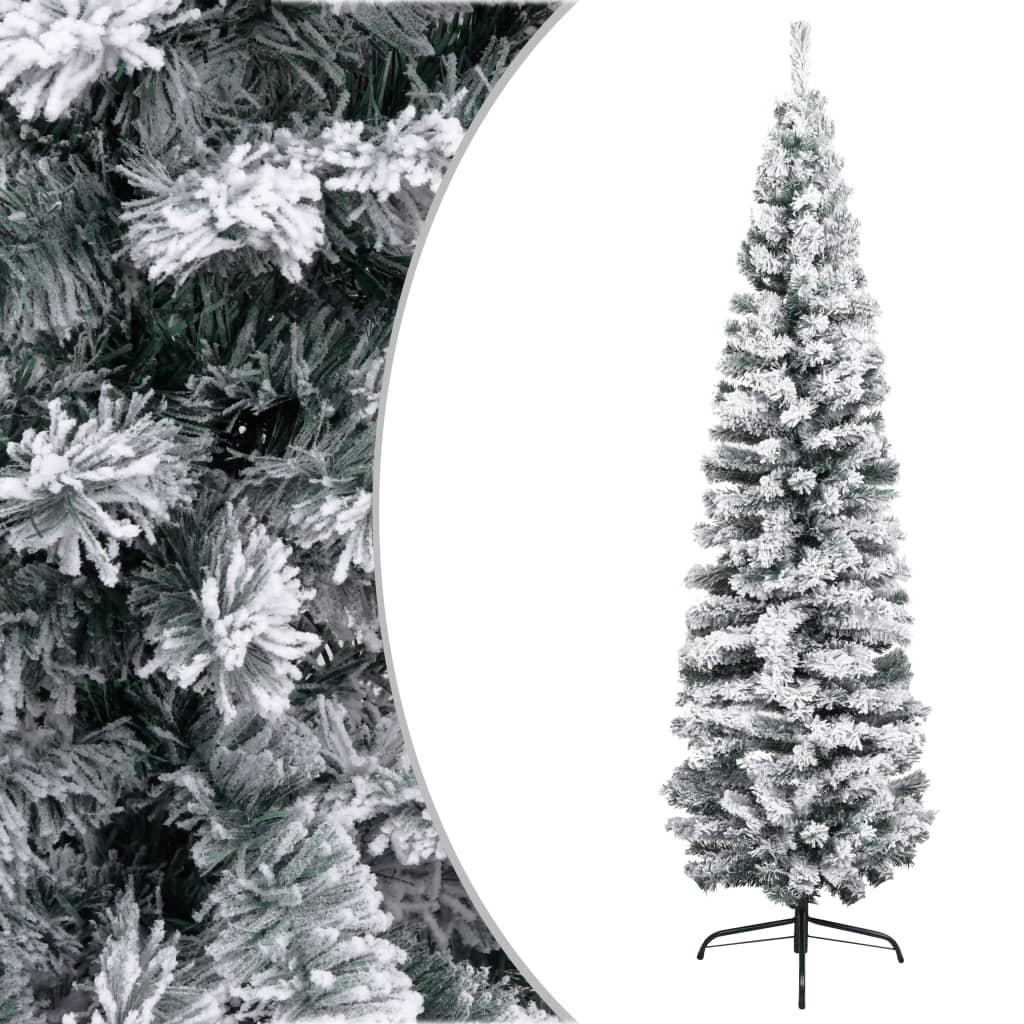 Slim Artificial Christmas Tree with Stand Green 59.1