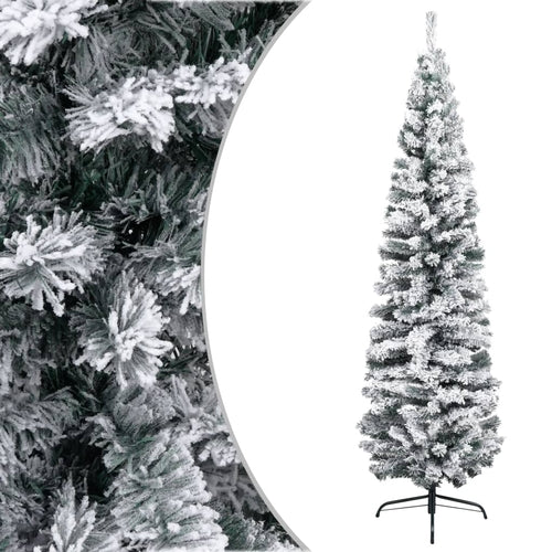 Slim Artificial Christmas Tree with Stand Green 59.1