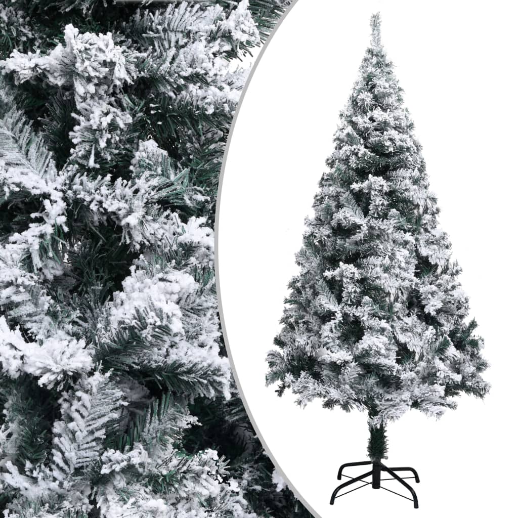 Artificial Christmas Tree with Flocked Snow Green 59.1