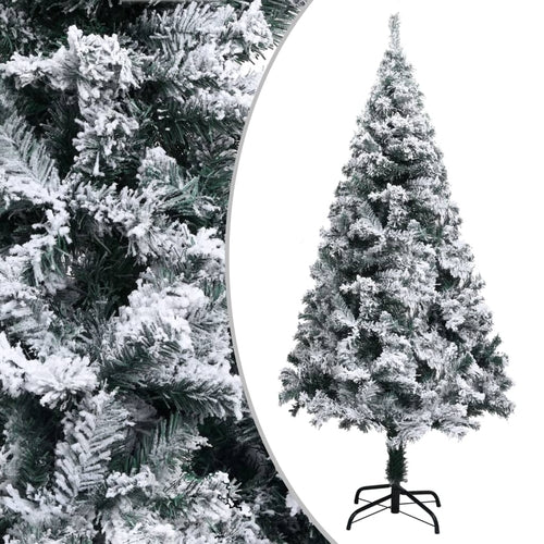 Artificial Christmas Tree with Flocked Snow Green 59.1