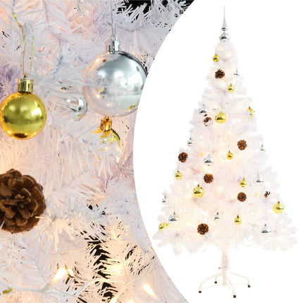 Artificial Christmas Tree with Baubles and LEDs White 59.1