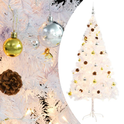 Artificial Christmas Tree with Baubles and LEDs White 59.1