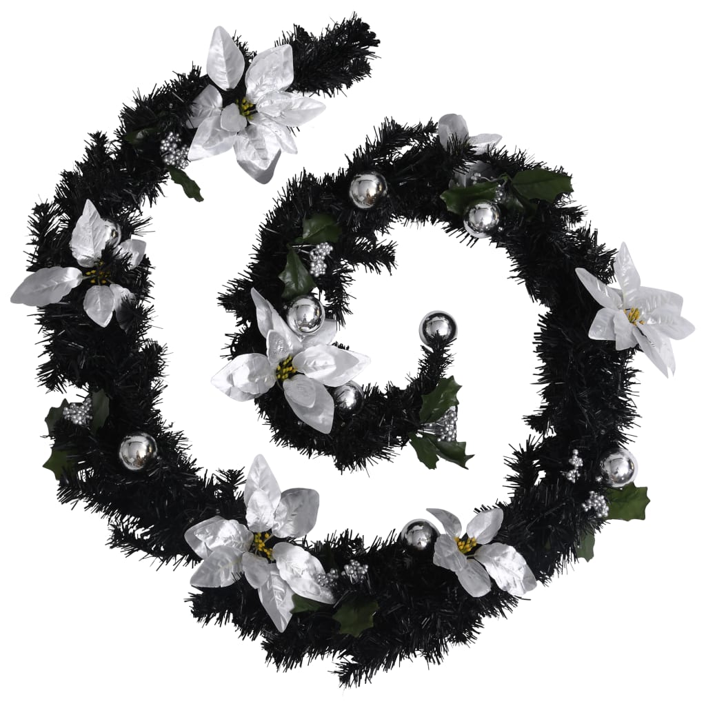 Christmas Garland with LED Lights Green 8.9' PVC