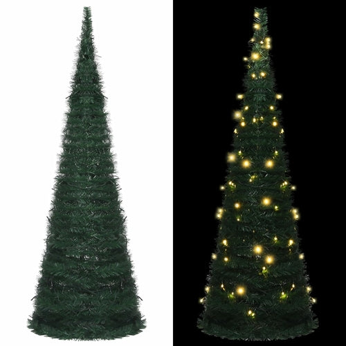 Pop-up String Artificial Christmas Tree with LED Green 59.1