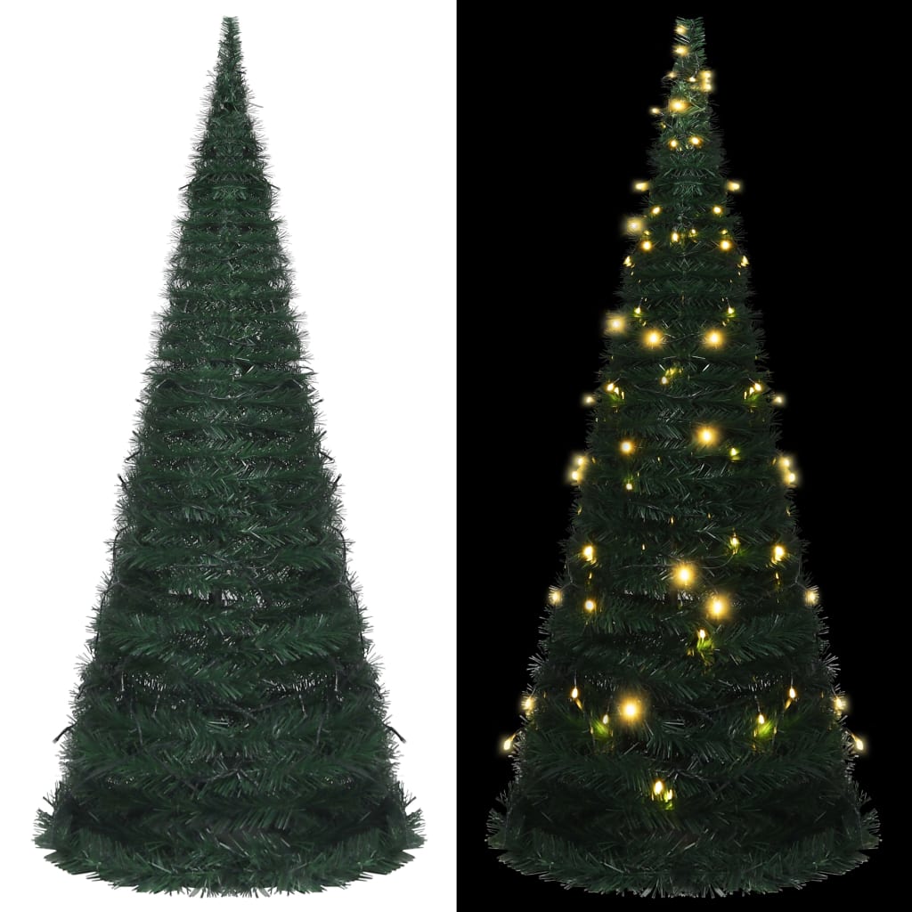 Pop-up String Artificial Christmas Tree with LED Green 59.1