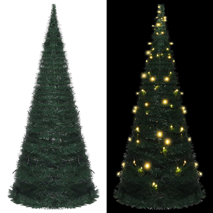 Pop-up String Artificial Christmas Tree with LED Green 59.1