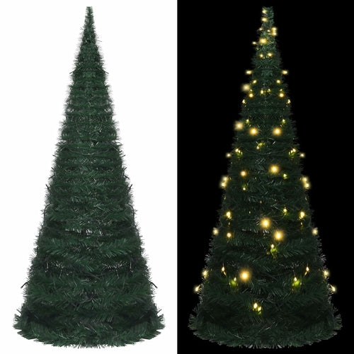 Pop-up String Artificial Christmas Tree with LED Green 59.1