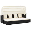 Garden Lounge Bed with Roof Black 78.7