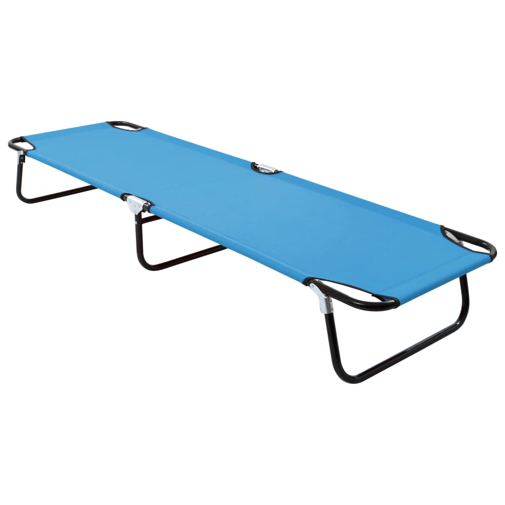 Folding Sun Lounger Blue Steel