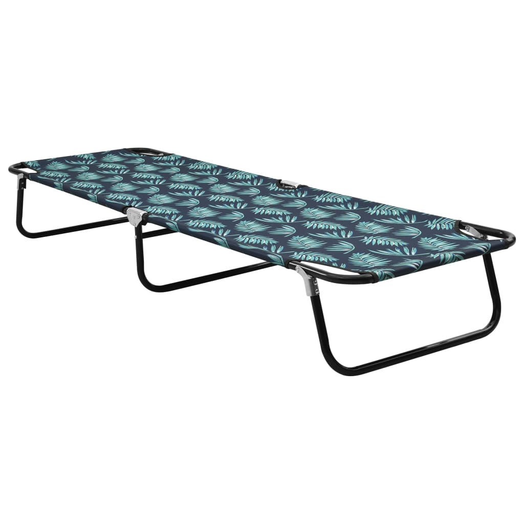 Folding Sun Lounger Blue Steel