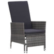 Reclining Garden Chair with Cushions Poly Rattan Black