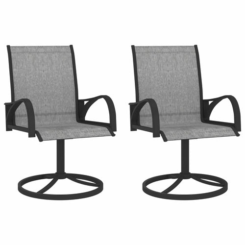 Garden Swivel Chairs 2 pcs Textilene and Steel Brown