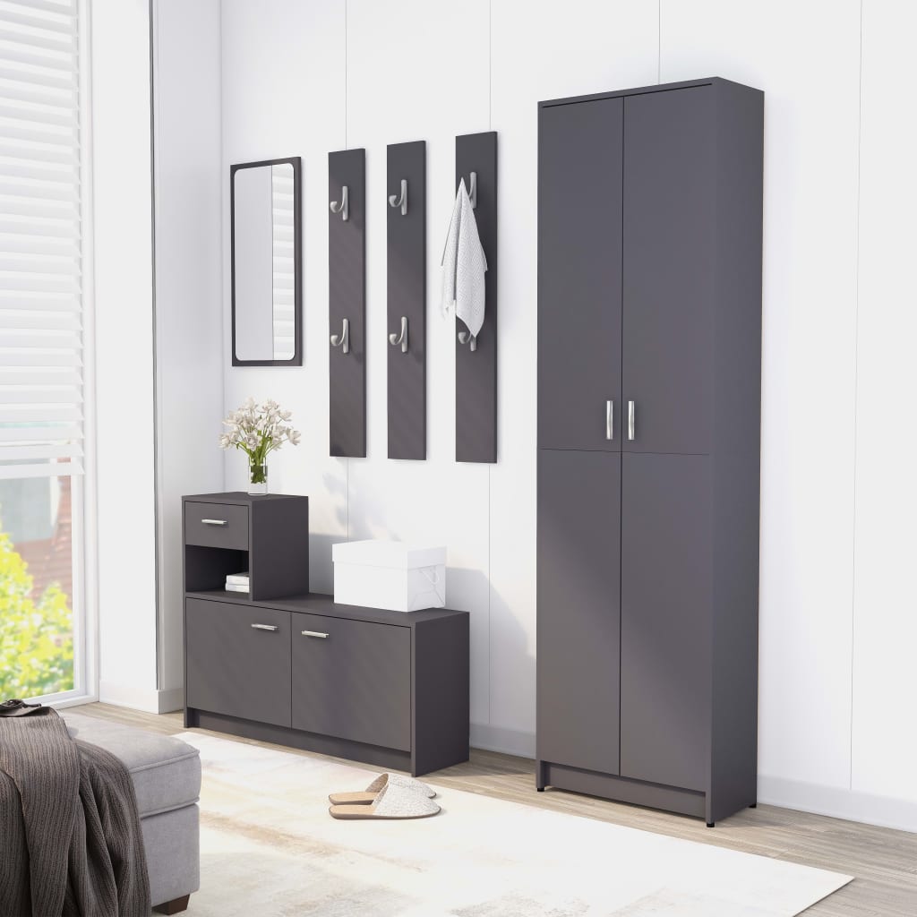Hallway Furniture Set White Chipboard