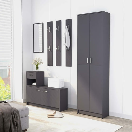 Hallway Furniture Set White Chipboard