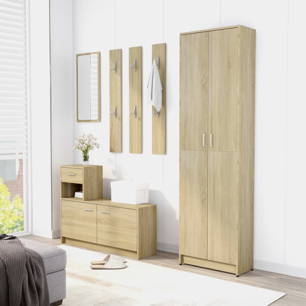 Hallway Furniture Set White Chipboard