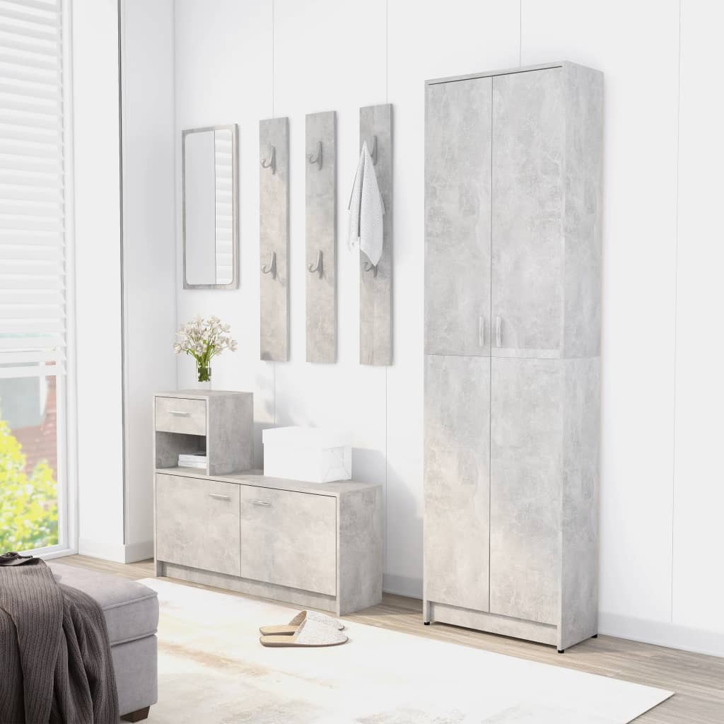 Hallway Furniture Set White Chipboard
