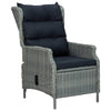 Reclining Garden Chair with Cushions Poly Rattan Light Gray