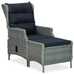 Reclining Garden Chair with Cushions Poly Rattan Light Gray
