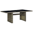 Garden Table Dark Gray Poly Rattan and Tempered Glass