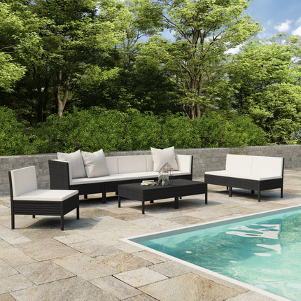 9 Piece Garden Lounge Set with Cushions Poly Rattan Brown