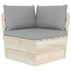 Pallet Sofa Cushions 3 pcs Gray Fabric