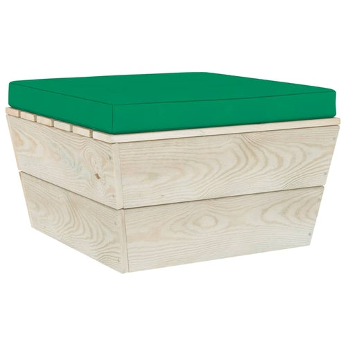 Pallet Ottoman Cushion Green Fabric