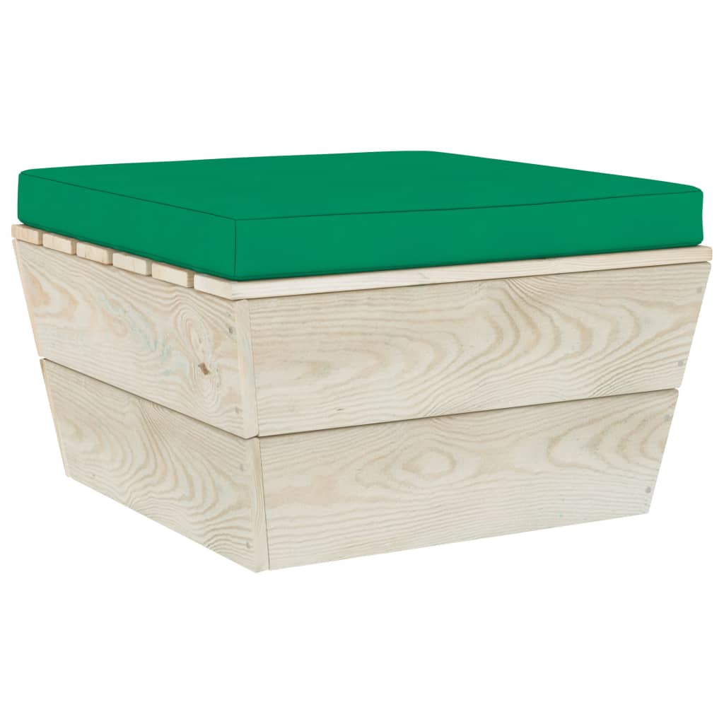 Pallet Ottoman Cushion Green Fabric