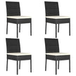 Garden Dining Chairs 2 pcs Poly Rattan Black