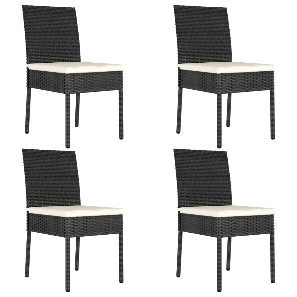 Garden Dining Chairs 2 pcs Poly Rattan Black