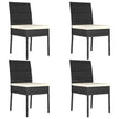 Garden Dining Chairs 2 pcs Poly Rattan Black