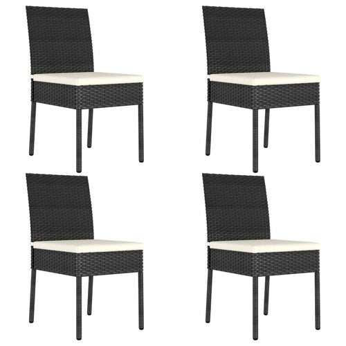 Garden Dining Chairs 2 pcs Poly Rattan Black