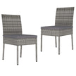 Garden Dining Chairs 2 pcs Poly Rattan Black