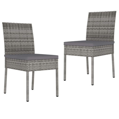 Garden Dining Chairs 2 pcs Poly Rattan Black