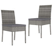 Garden Dining Chairs 2 pcs Poly Rattan Black