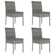 Garden Dining Chairs 2 pcs Poly Rattan Black